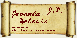 Jovanka Malešić vizit kartica